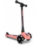 SCOOT AND RIDE Trotineta copii pliabila reglabila roti luminoase Highwaykick 3 Led Peach 3-6 ani pana la 50 kg Scoot Ride