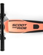 SCOOT AND RIDE Trotineta copii pliabila reglabila roti luminoase Highwaykick 5 Led Peach 5 ani + pana la 80 kg Scoot Ride