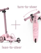 SCOOT AND RIDE Trotineta pentru copii Highwaykick 3S Led Rose pliabila reglabila roti led 3 ani+ greutate suportata 50 kg