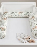 Sensillo Aparatoare laterala modulara pentru patut copii Caprioare 3x60 cm tip rulouhusa din bumbac umplutura antialergica