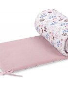Sensillo Aparatoare laterala patut Velvet Twigs Pink 180x30 cm cu doua fetesuprafata din bumbac imprimatplus umplutura antialergicaprindere cu panglici