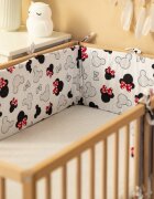 Sensillo Aparatoare pentru patut Waffle Mice Grey 180x30cm cu doua fete din bumbac umplutura antialergicaprindere cu panglici
