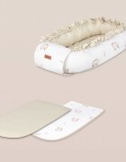Sensillo Babynest pentru nou nascut Forest Beige 80x45 cm cu doua fetematerial din bumbac 100saltea moale detasabilareglare cu snur