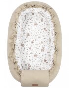 Sensillo Babynest pentru nou nascut Forest Beige 80x45 cm cu doua fetematerial din bumbac 100saltea moale detasabilareglare cu snur