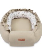 Sensillo Babynest pentru nou nascut Forest Beige 80x45 cm cu doua fetematerial din bumbac 100saltea moale detasabilareglare cu snur