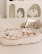 Sensillo Babynest pentru nou nascut Forest Beige 80x45 cm cu doua fetematerial din bumbac 100saltea moale detasabilareglare cu snur