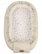 Sensillo Babynest pentru nou nascut Rose Beige 80x45 cm cu doua fetematerial din bumbac 100saltea moale detasabilareglare cu snur