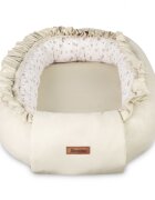 Sensillo Babynest pentru nou nascut Rose Beige 80x45 cm cu doua fetematerial din bumbac 100saltea moale detasabilareglare cu snur