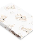 Sensillo Cearceaf imprimat Rainbow Teddy pentru saltea copii 120x60 cmbanda elastica de fixarematerial din bumbac 100