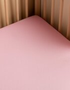 Sensillo Cearsaf din bumbac Jersey Deluxe Roz 120x60 cm cu elastic roata