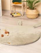 Sensillo Covoras din catifea cu doua fete pentru camera copii diametru 90cm Velvet Bunny Beige