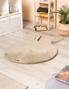 Sensillo Covoras din catifea cu doua fete pentru camera copii diametru 90cm Velvet Bunny Beige