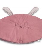 Sensillo Covoras din catifea cu doua fete pentru camera copii diametru 90cm Velvet Bunny Pink
