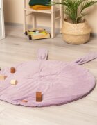 Sensillo Covoras din catifea cu doua fete pentru camera copii diametru 90cm Velvet Bunny Pink