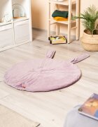 Sensillo Covoras din catifea cu doua fete pentru camera copii diametru 90cm Velvet Bunny Pink