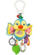 Sensillo Jucarie de plus pentru caruciorpatut Birdie cu zornaitoarefosnait si inele de dentitie realizata din material plusatagatatoare practica