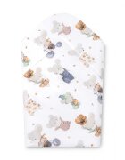 Sensillo Paturica de infasat bebelusi Mouse Grey 75x75 cm din bumbacinchidere velcromultifunctionala