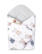 Sensillo Paturica de infasat bebelusi Mouse Grey 75x75 cm din bumbacinchidere velcromultifunctionala
