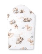 Sensillo Paturica de infasat bebelusi Teddy Beige 75x75 cm din bumbacinchidere velcromultifunctionala