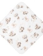 Sensillo Paturica de infasat bebelusi Teddy Beige 75x75 cm din bumbacinchidere velcromultifunctionala
