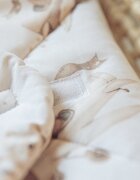 Sensillo Paturica de infasat bebelusi Teddy Beige 75x75 cm din bumbacinchidere velcromultifunctionala