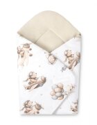 Sensillo Paturica de infasat bebelusi Teddy Beige 75x75 cm din bumbacinchidere velcromultifunctionala