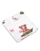 Sensillo Paturica multifunctionala pentru copii imprimeu Ursuleti roz 120x120 cm din muselina tesatura usoara din bumbacutilizare caruciorpatutscaun automaterial respirabil