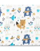 Sensillo Pernuta inaltator pentru scaun copii Forest Friends 32x32x8 cm cu husa detasabila din bumbac prevazuta cu fermoarcurele reglabile de fixare