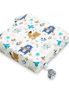 Sensillo Pernuta inaltator pentru scaun copii Forest Friends 32x32x8 cm cu husa detasabila din bumbac prevazuta cu fermoarcurele reglabile de fixare