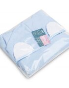 Sensillo Poncho de baie pentru copii Blue cu gluga si urechiuse decorativematerial bumbac inchidere cu capsedimensiune 55x60 cm