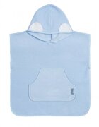 Sensillo Poncho de baie pentru copii Blue cu gluga si urechiuse decorativematerial bumbac inchidere cu capsedimensiune 55x60 cm