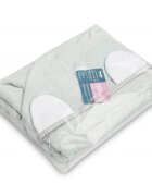 Sensillo Poncho de baie pentru copii Grey cu gluga si urechiuse decorativematerial bumbac inchidere cu capsedimensiune 55x60 cm