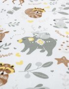 Sensillo Protectie laterala patut Karo Forest 180x30 cm cu doua fetesuprafata din bumbac imprimatplus umplutura antialergicaprindere cu panglici