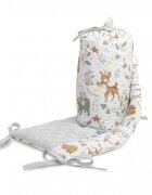 Sensillo Protectie laterala patut Karo Forest 180x30 cm cu doua fetesuprafata din bumbac imprimatplus umplutura antialergicaprindere cu panglici