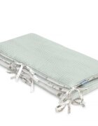 Sensillo Protectie laterala patut Waffle Deers Mint 180x30 cm suprafata din bumbac 100cu doua feteumplutura antialergicaprindere cu panglici