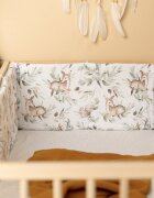 Sensillo Protectie laterala patut Waffle Deers Mint 180x30 cm suprafata din bumbac 100cu doua feteumplutura antialergicaprindere cu panglici