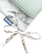 Sensillo Protectie laterala patut Waffle Deers Mint 180x30 cm suprafata din bumbac 100cu doua feteumplutura antialergicaprindere cu panglici