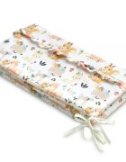 Sensillo Protectie laterala pentru patut copii Picnic 180x30 cm din bumbac 100design cu volanasprindere cu pangliciumplutura antialergica
