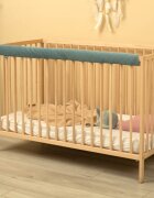 Sensillo Protectie pufoasa din velur pentru margine patut cu prindere velcro 116 cm Green