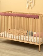 Sensillo Protectie pufoasa din velur pentru margine patut cu prindere velcro 116 cm Pink