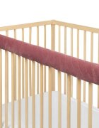 Sensillo Protectie pufoasa din velur pentru margine patut cu prindere velcro 116 cm Pink