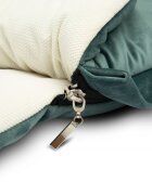Sensillo Saculet de iarna Riviera Dark Green 95x45 cm compatibil caruciorlandousanie material matlasat elegant din catifea orificii pentru centuri siguranta acces cu fermoar