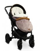 Sensillo Saculet de iarna Riviera Pink 95x45 cm compatibil caruciorlandousanie material matlasat elegant din catifea orificii pentru centuri siguranta acces cu fermoar