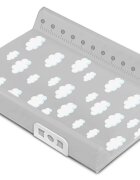 Sensillo Saltea de infasat 70x50 cm cu intarituraaccesorii montaj pe patutmargine de protectie antirasturnaresuprafata impermeabila si taliometru Clouds Grey