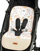 Sensillo Saltea pentru carucior Picnic Beige 80x40 cm cu doua fete BumbacCatifeaSuport picioare din piele ecologica usor de curatatOrificii pentru centuri siguranta