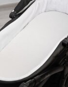 Sensillo Saltea pentru landou bebelusi Alba 75x35x3cm din fibre de cocos cu husa matlasata detasabila prevazuta cu fermoar