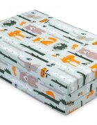 Sensillo Saltea pliabila pentru patut copii Fox and Hare 120x60x5 cmhusa detasabila din bumbaccompatibila cu patuturi clasice si pliabile