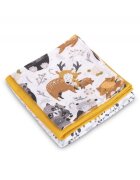 Sensillo Set 3 piese pentru bebelusi din muselina Trio Forest EG-0104 cu paturicascutec si prosopel 120x120 cm60x80 cm38x38 cmmaterial bumbac moale si absorbant