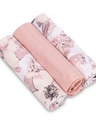 Sensillo Set 3 scutece din muselina Pink 60x80 cm EG-0008 material din bumbac moale absorbant