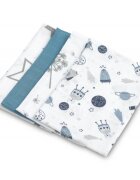 Sensillo Set 4 mini prosopele Spit Up Blue 35x35 cm din muselinatesatura din bumbac delicat